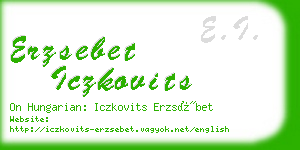 erzsebet iczkovits business card